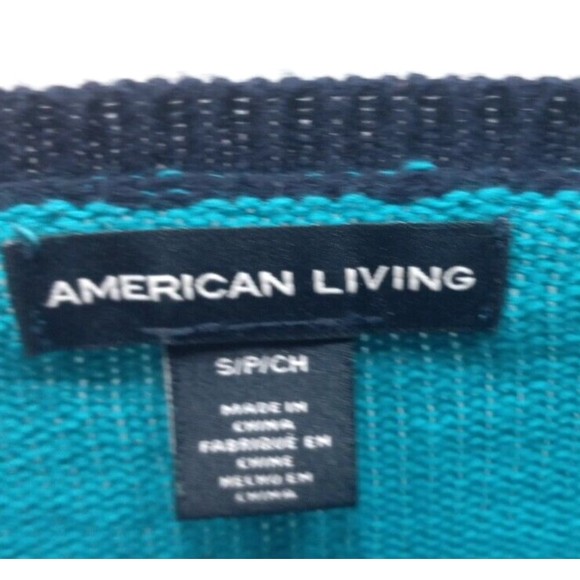 American Living Size Small Multicolor Striped Long Sleeve Sweater Cotton Blend - Picture 5 of 8